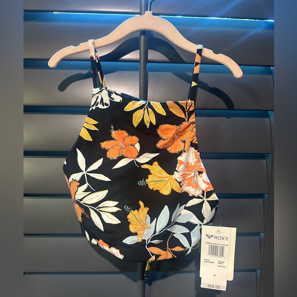 Roxy hibiscus flower bikini top
